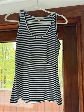 Kindred Bravely Black & White Striped Nursing Tank